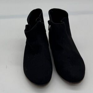 Black Suede Zip-up Booties, Size 11 Girls, By Cat &Jack